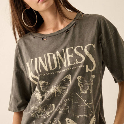 Kindness Butterfly Mineral Wash Graphic Tee