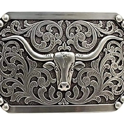Nocona Longhorn Rectangle - Belt Buckle