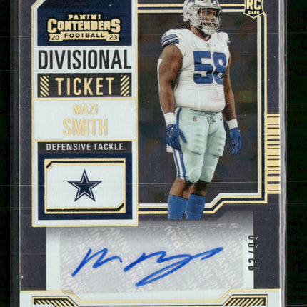 2023 Panini Contenders Divisional Ticket Mazi Smith #/99 Auto #252