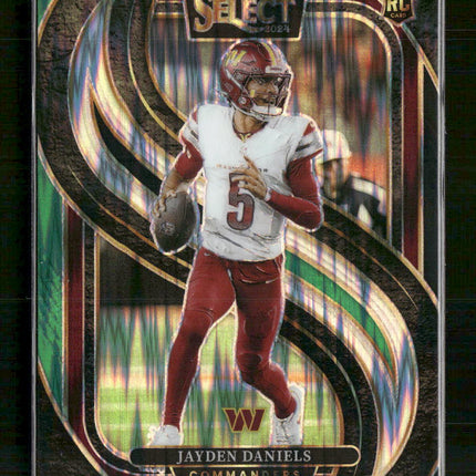 2024 Panini Select Black & Green Prizm Shock Jayden Daniels Rookie #112