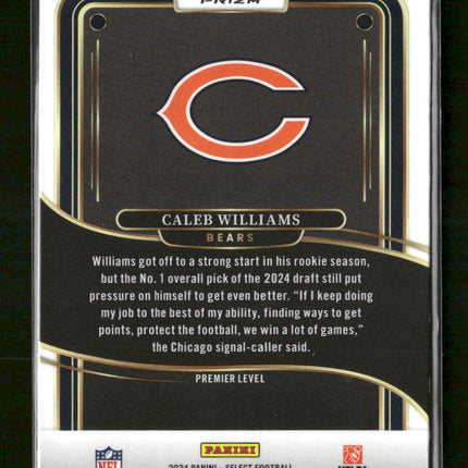 2024 Panini Select Red & Yellow Prizm Shock Caleb Williams Rookie #114