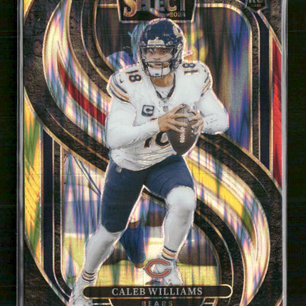 2024 Panini Select Red & Yellow Prizm Shock Caleb Williams Rookie #114