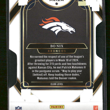 2024 Panini Select Silver Prizm Die Cut Bo Nix Rookie #221