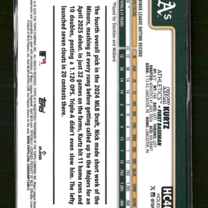 2025 Topps Holiday Chrome Nick Kurtz #/499 #HC40
