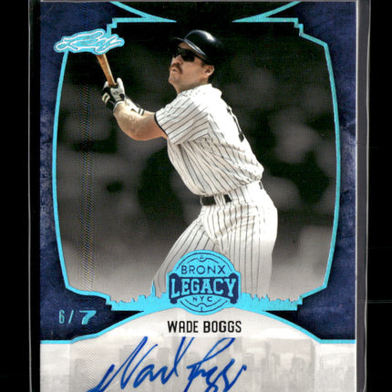 2024 Leaf A Bronx Legacy Platinum HoloFoil Wade Boggs #/7 Auto #BA-WB1