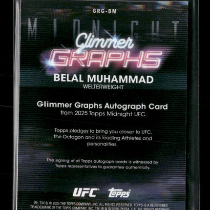 2025 Topps Midnight UFC Glimmer Graphs #/99 Belal Muhammad Auto #GRG-BM