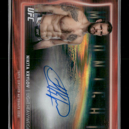 2025 Topps Midnight UFC Horizon Signatures Dusk Nikita Krylov #/75 Auto #HNS-NK
