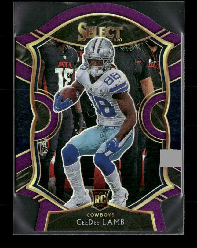 2020 Panini Select Purple Prizm Die Cut CeeDee Lamb Rookie #57