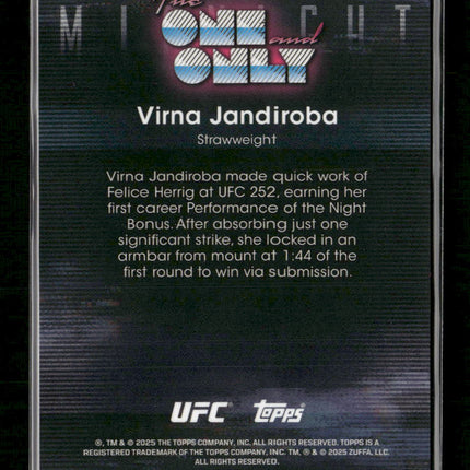 2025 Topps Midnight UFC The One and Only Moon Beam Virna Jandiroba #OO-20