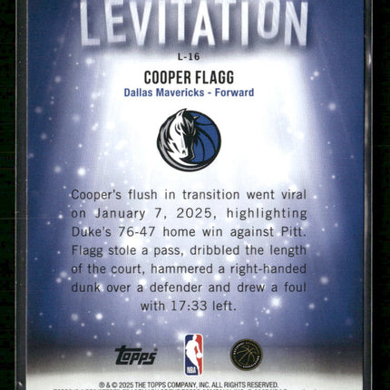 2025-26 Topps Levitation Cooper Flagg #L-16
