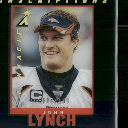 2024 Panini Contenders Pinnacle Inscriptions #/100 John Lynch Auto #PI-JLY