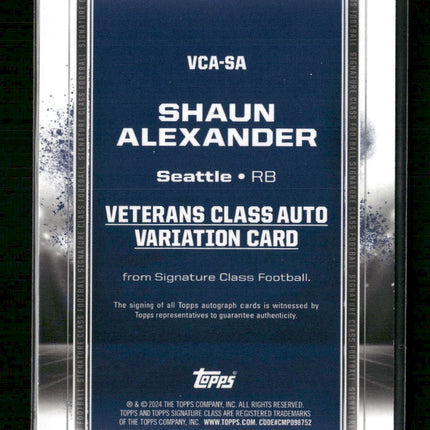 2024 Topps Veterans Class Auto Variation Card #/25 Shaun Alexander #VCA-SA
