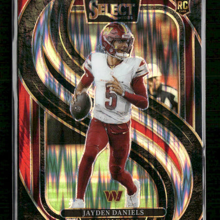 2024 Panini Select Black & Red Prizm Shock Jayden Daniels Rookie #112