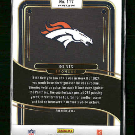 2024 Panini Select Green & Yellow Prizm Shock Bo Nix Rookie #117