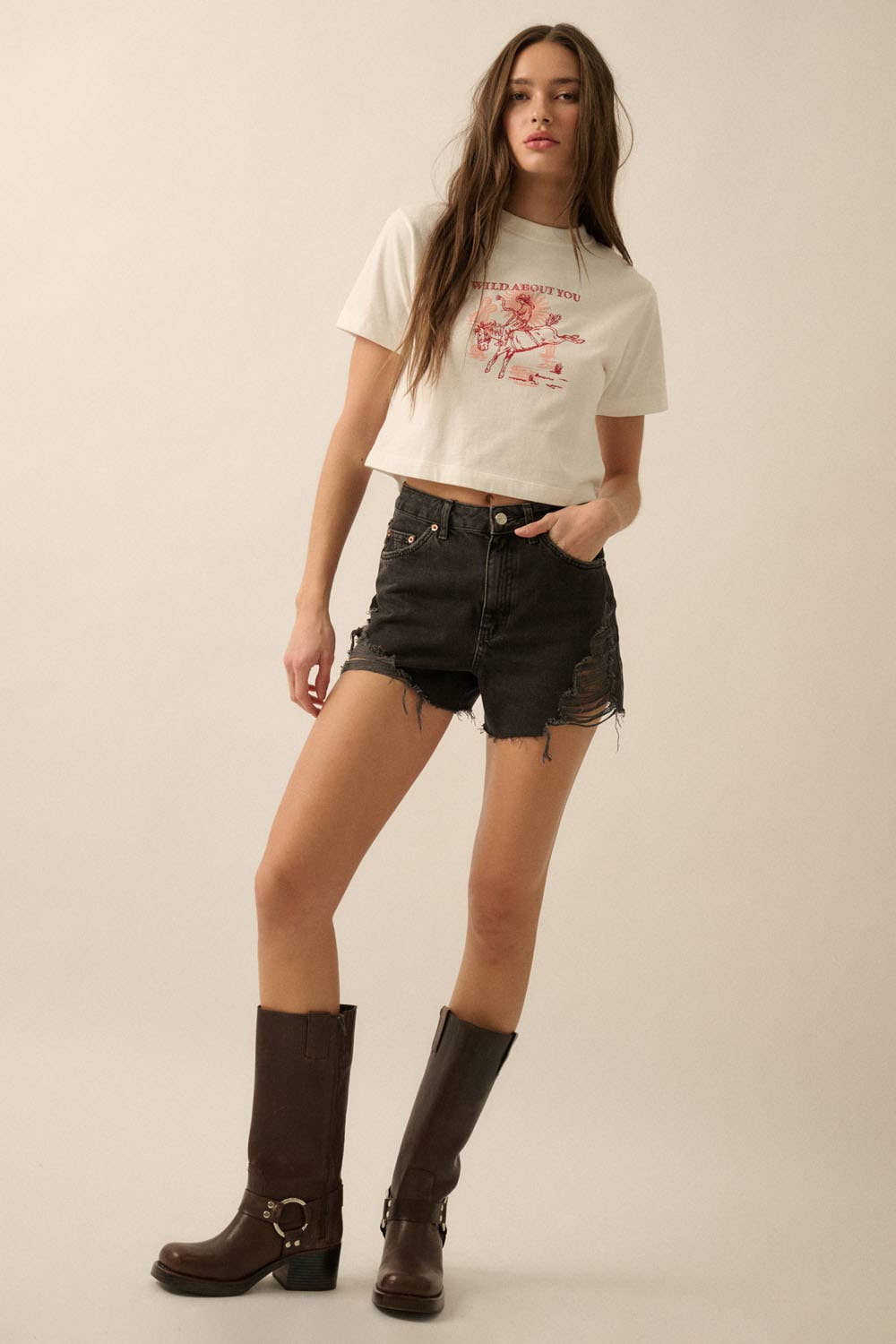 Wild About You Cowboy Cropped Western Graphic Tee