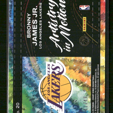 2024-25 Panini Court Kings Artistry in Motion Jade Bronny James Jr. #/49 #20