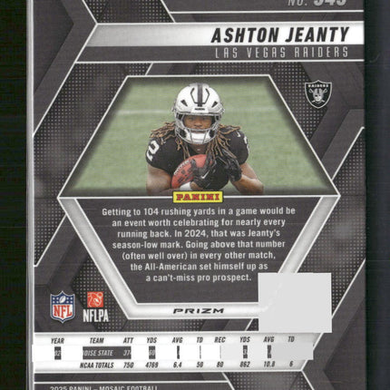 2025 Panini Mosaic Mosaic Red and White Stripe Ashton Jeanty Rookie #345