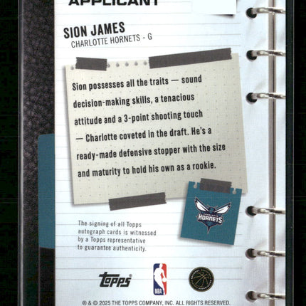 2025-26 Topps New Applicants Autographs Holo Foil Sion James Auto #NA-SJ