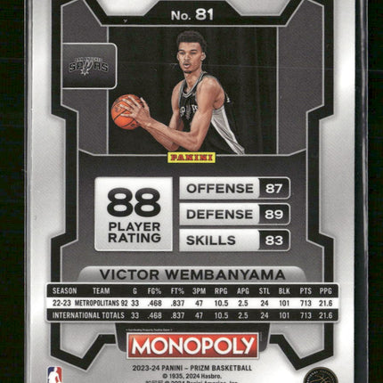 2023-24 Panini Prizm Monopoly Victor Wembanyama #81