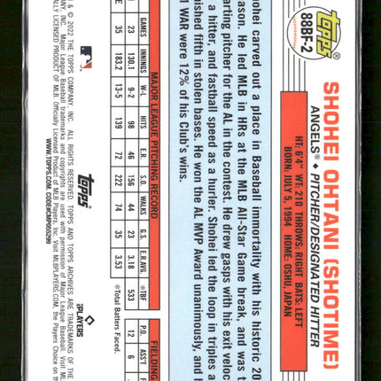 2022 Topps Archives 1988 Topps Big Foil Shohei Ohtani #88BF-2