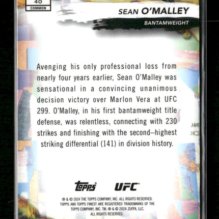 2024 Topps Finest UFC Gold Shimmer Refractors Sean O'Malley #/39 #40