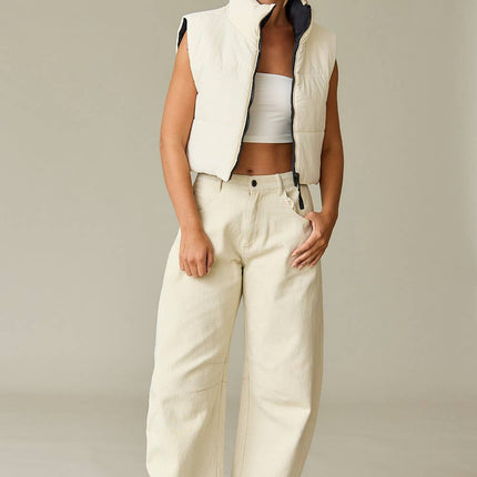 Reversible Cropped Puffer Vest