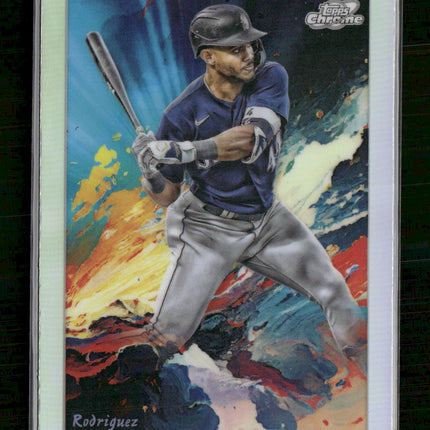 2024 Topps Chrome Cosmic Stars in the Night Julio Rodríguez #STN-16