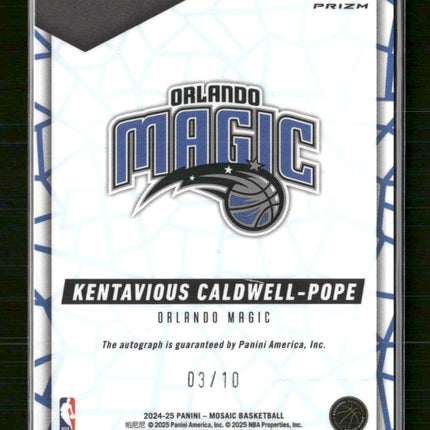 2024-25 Panini Mosaic Fast Break Gold Kentavious Caldwell-Pope #/10 Auto #AM-KCP