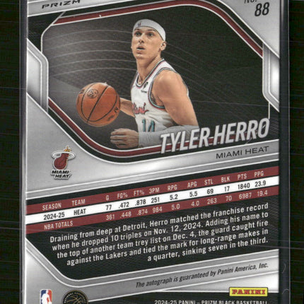 2024-25 Panini Prizm Black Silver Auto Tyler Herro #88