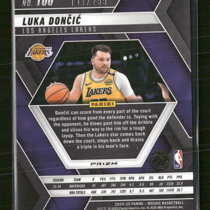 2024-25 Panini Mosaic Red Seismic Mosaic Luka Doncic #/299 #100