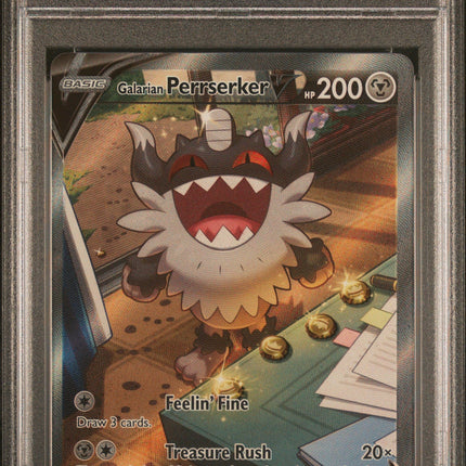 2022 Pokemon Sword & Shield Lost Origin Fa/Glrn.Perrserker V 9 PSA #184