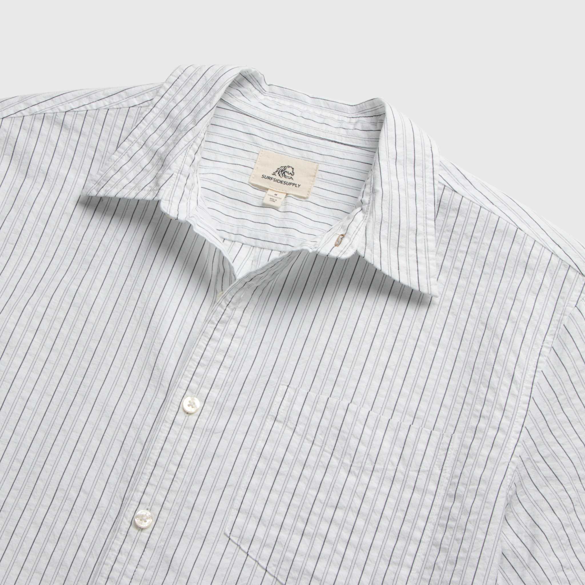 Joseph Crinkle Stripe Shirt - White Navy