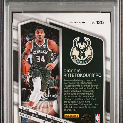2023 Panini Spectra Red & Yellow International Giannis Antetokounmpo 8 PSA #125