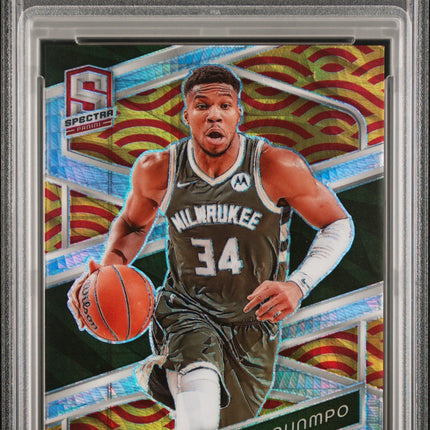 2023 Panini Spectra Red & Yellow International Giannis Antetokounmpo 8 PSA #125