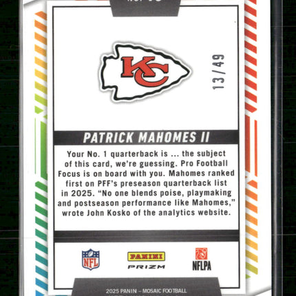 2025 Panini Mosaic Men of Mastery Mosaic Purple Patrick Mahomes II #/49 #13