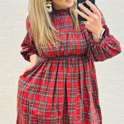 Red Plaid Holiday Dress