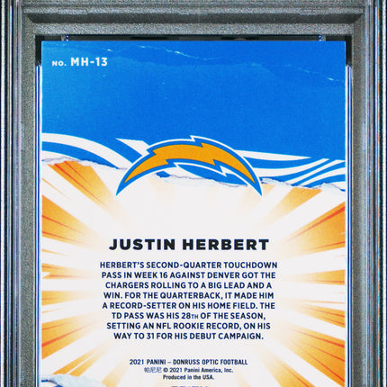 2021 Panini Donruss Optic My House! My House! Justin Herbert 9 PSA #MH13