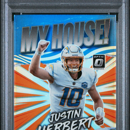 2021 Panini Donruss Optic My House! My House! Justin Herbert 9 PSA #MH13