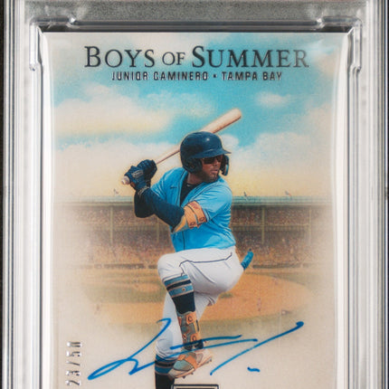 2023 Panini Chronicles Pastime Boys Of Summer Junior Caminero 9 PSA #BOSJC