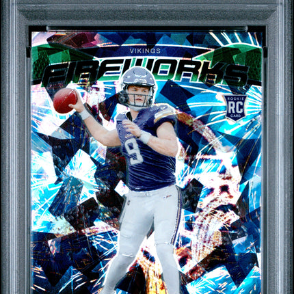 2024 Panini Prizm Fireworks Fireworks-Green Ice Jj Mccarthy 8 PSA #18