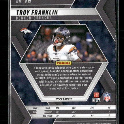 2025 Panini Mosaic Honeycomb Troy Franklin #16