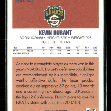 2007-08 Fleer 86-87 Retro Rookies Kevin Durant #86R-143