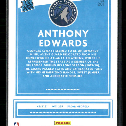 2020-21 Donruss Yellow Flood Anthony Edwards Rookie #201