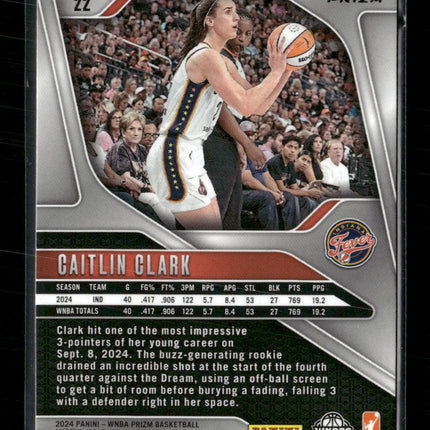 2024 Panini Prizm WNBA Cracked Ice Prizm Caitlin Clark Rookie #22
