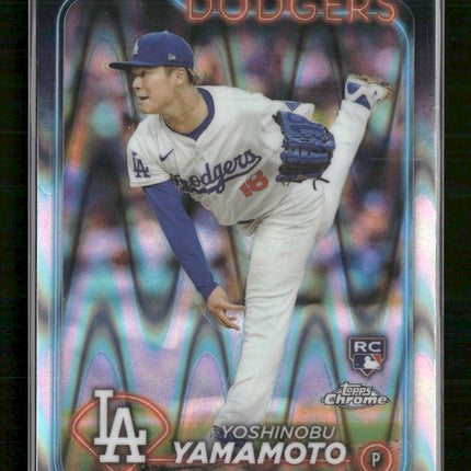 2024 Topps Chrome Raywave Refractors Yoshinobu Yamamoto Rookie #18