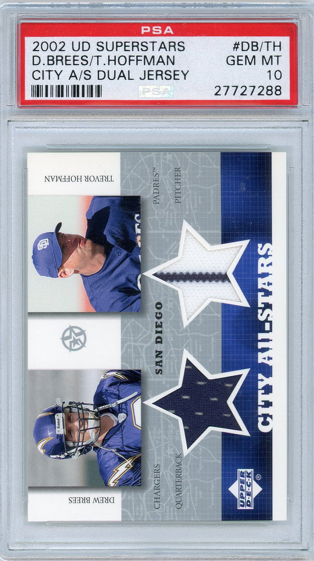 2002 Upper Deck City All-Stars Dual Jerseys D.Brees/T.Hoffman 10 PSA #DB/TH