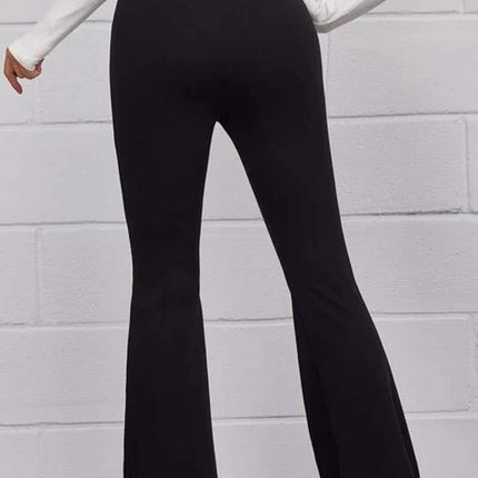 High-Waisted Black Slim-Fit Pants