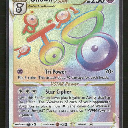 SWSH12: Silver Tempest Unown VSTAR (Secret) #199/195