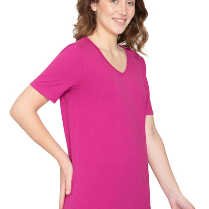 Women's Perfect Short-Sleeve V-Neck Tee Shirt - Cotton blend and Wrinkle Resistant