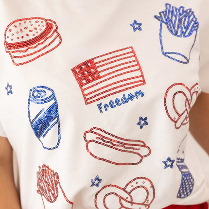 Freedom Sequin Embroidered Top
